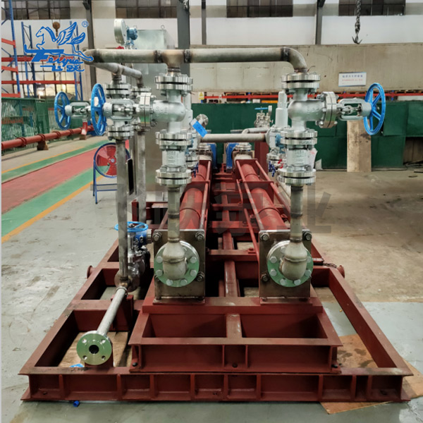 Double screw pump pry for gas gathering station